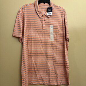 St. John's Bay Men's classic fit short sleeve pocket Polo Shirt, peach, SZ XXL